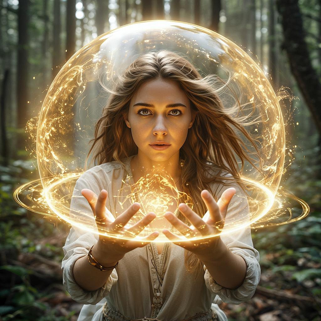 Лика использует силу мысли.