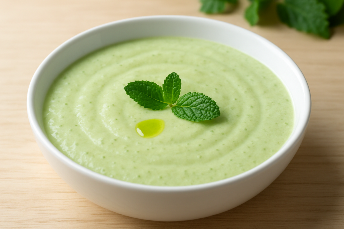 Лёгкий и сытный огуречный крем-суп — готов за 5 минут.