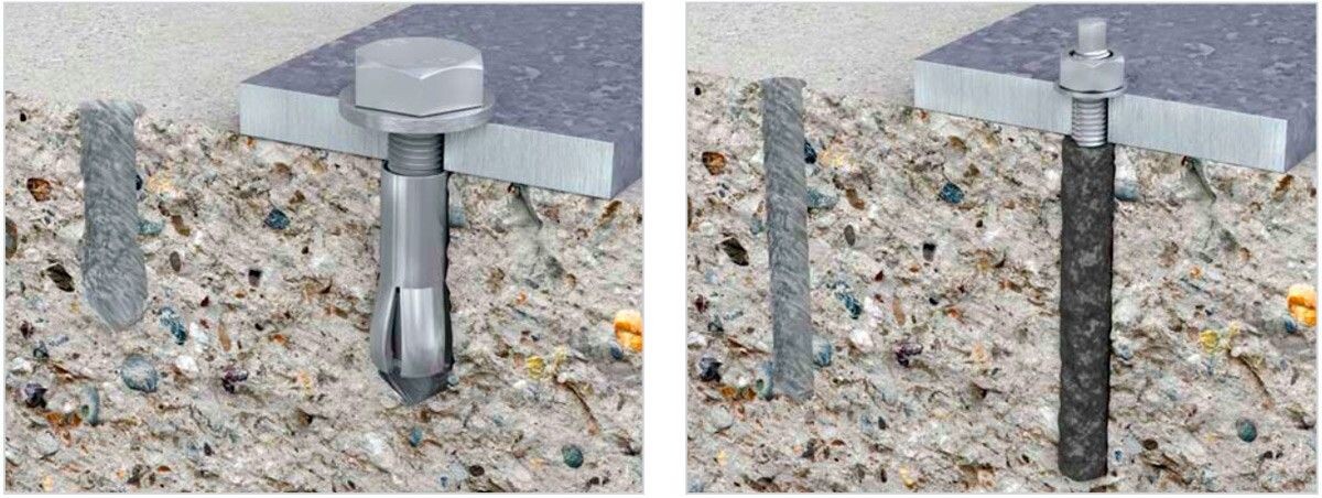 Мехнический и химический анкера
