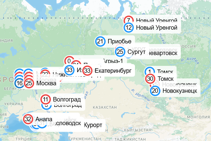 Составлено автором по данным Яндекс.Расписание