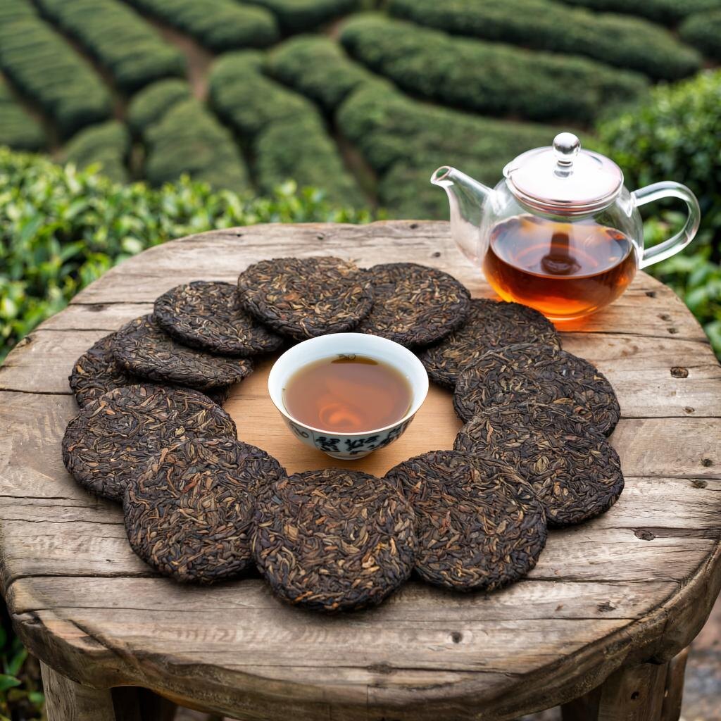 Чай Пуэр в спрессованном круге. 