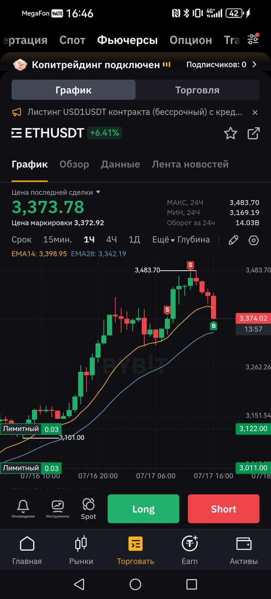 Успешная продажа ETH 