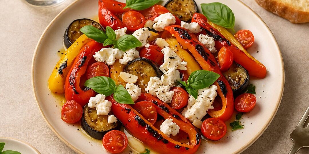Салат с печёными перцами и фетой — тёплый вкус отпуска у вас дома