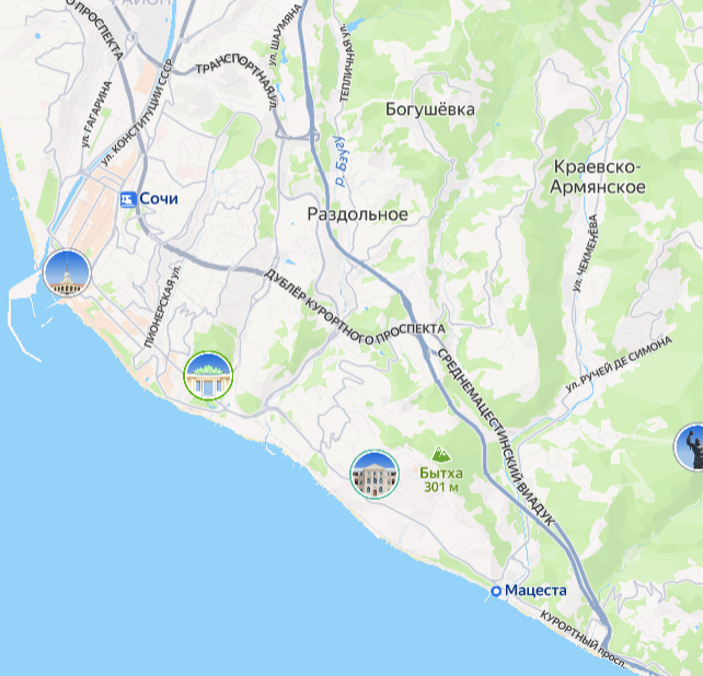 Мацеста на карте