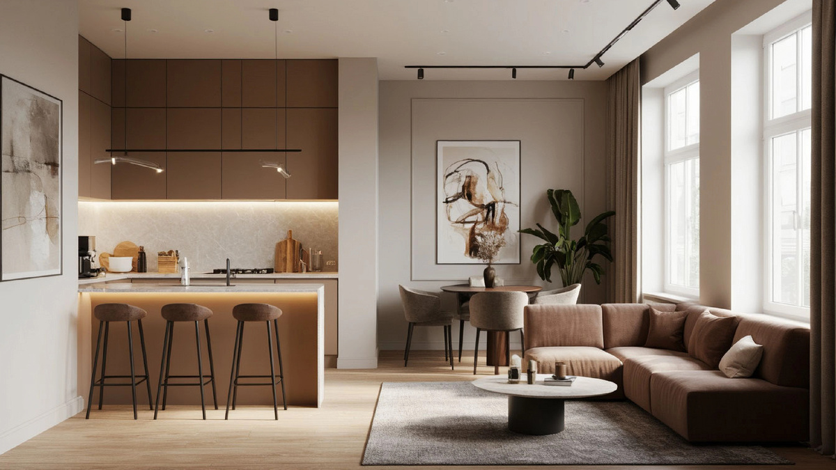  Квартира-студия - это про пространство без стен, но с ясной структурой.