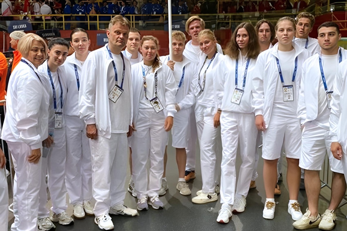    Наши атлеты во время церемонии торжественного открытия Всемирных студенческих игр в Германии. / studsport.ru