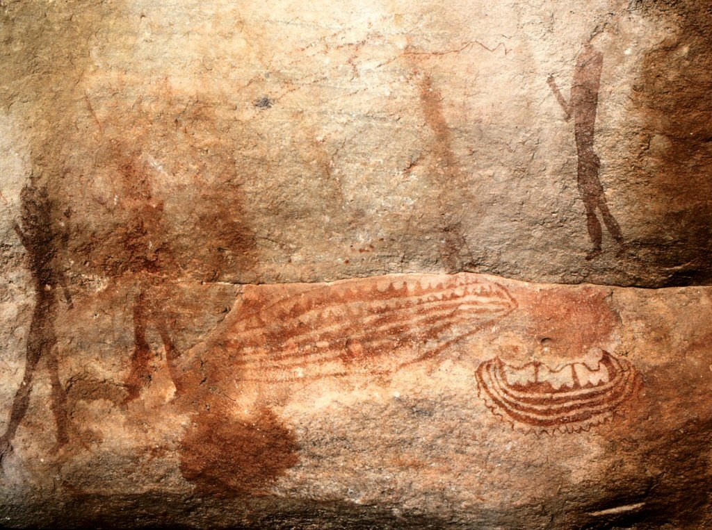 Наскальный рисунок в Западно-Капской провинции ЮАР, предположительно изображающий парусник финикийцев