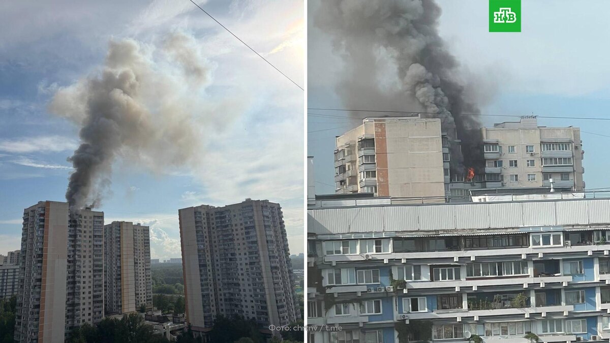    На юге Москвы загорелась квартира на    22-м    этаже