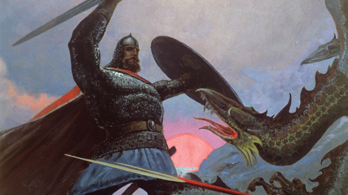 Добрыня Никитич побеждает Змея Горыныча. Источник: Яндекс картинки