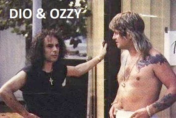 Одна из редких, а то и вообще единственнаяфотография Дио и Осборна. Год неизвестен, но судяпо прическам - самое начало 80-х