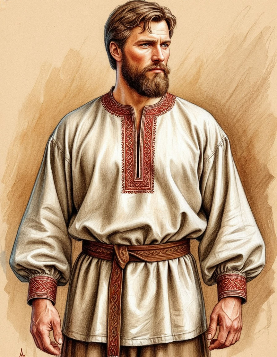 Мужская рубаха пример рисунок