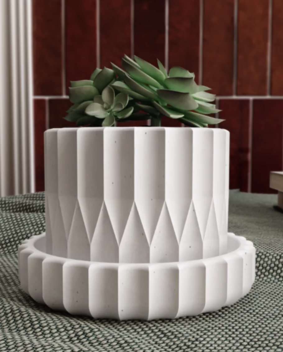 Горшок для цветов с поддоном San Marino 0,28л матовый — 253056176 (материал бетон)