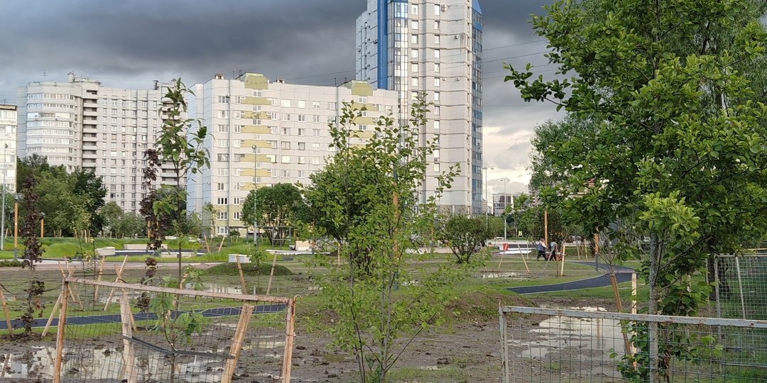 Под угрозой затопления: что происходит при благоустройстве Купчинского сквера в Санкт-Петербурге