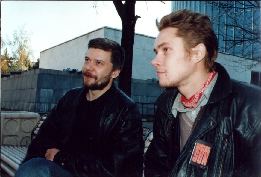 Группа ТЕПЛАЯ ТРАССА, 1995 год. Вадим Макашенец, Леонид Веремьянин. Фото из архива ВК-сообщества "Тёплая трасса" 