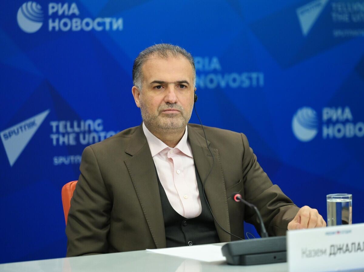    Чрезвычайный и Полномочный Посол Исламской Республики Иран в Российской Федерации Казем Джалали во время онлайн пресс-конференции в Международном мультимедийном пресс-центре МИА "Россия сегодня"© РИА Новости / Владимир Трефилов