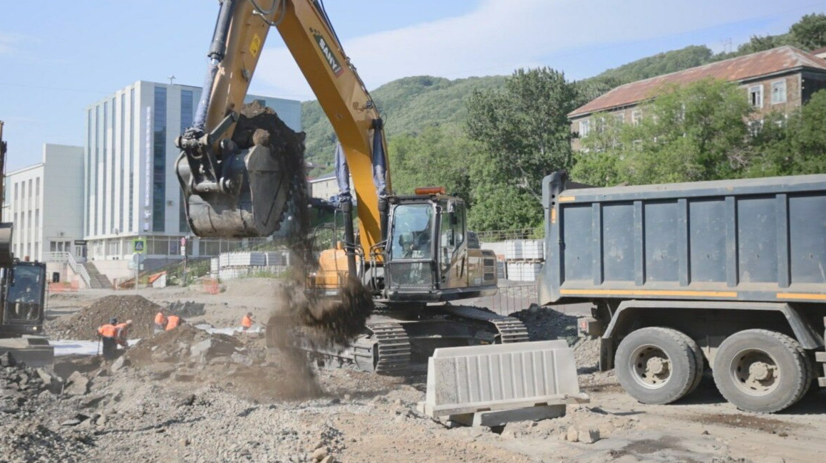 Фото: Строительные работы на улице Ленинской в Петропавловске-Камчатском / kamgov.ru