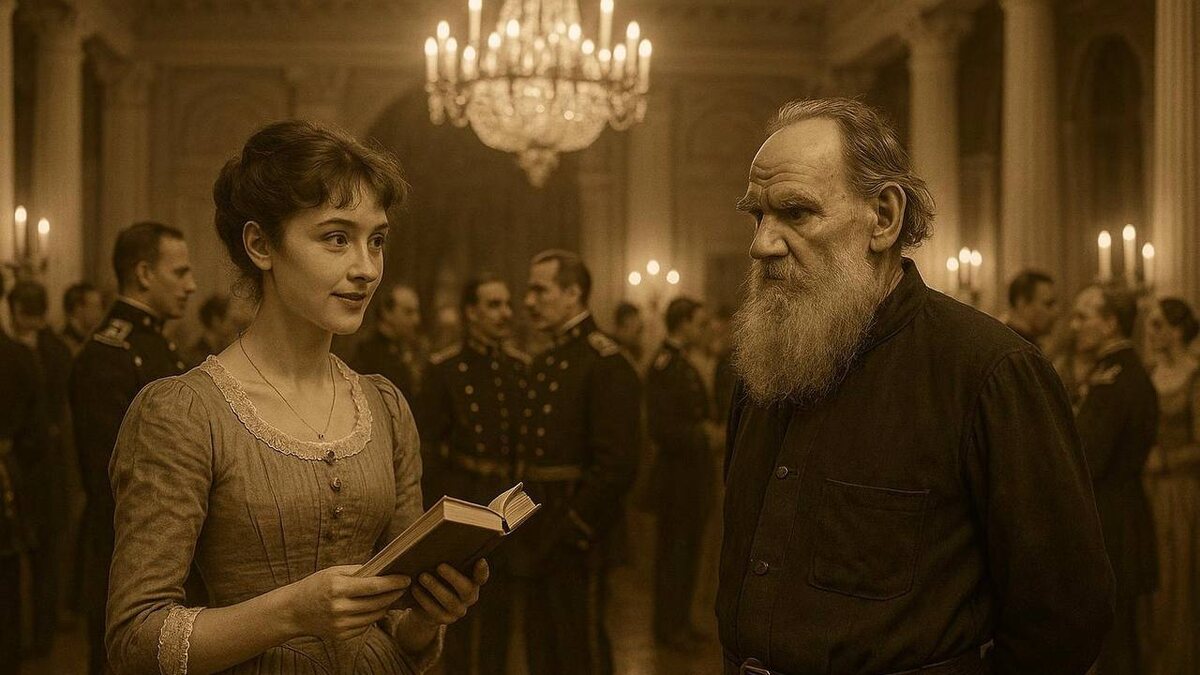 Софья Андреевна и Лев Толстой. Нарисовано нейросетью