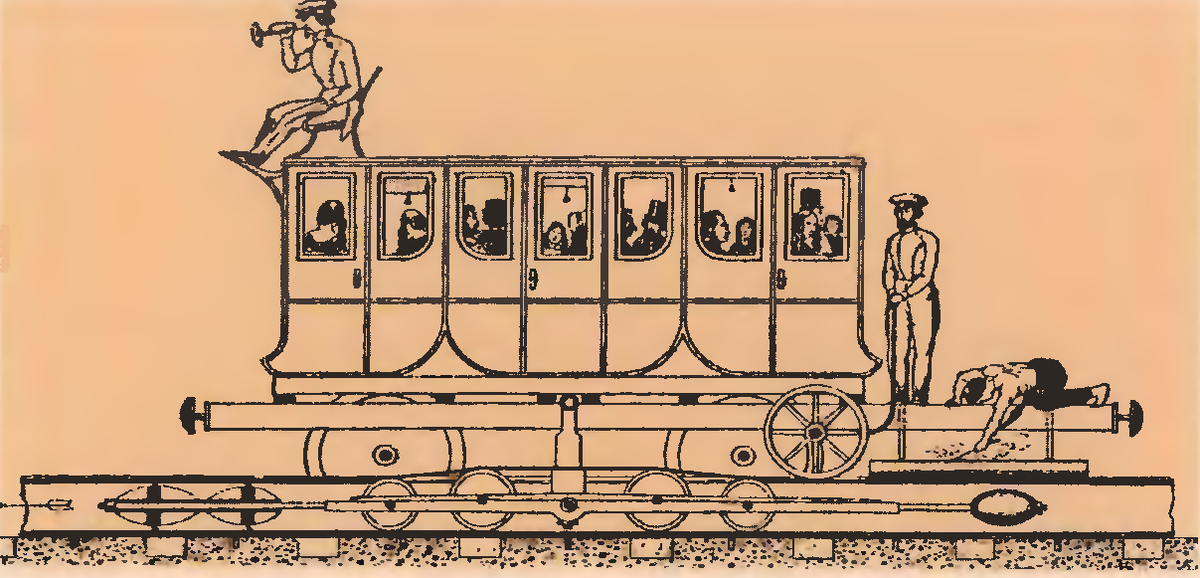 Картинки Яндекса. Вагон, применявшийся на пневматической железной дороге в Сен-Жермен

