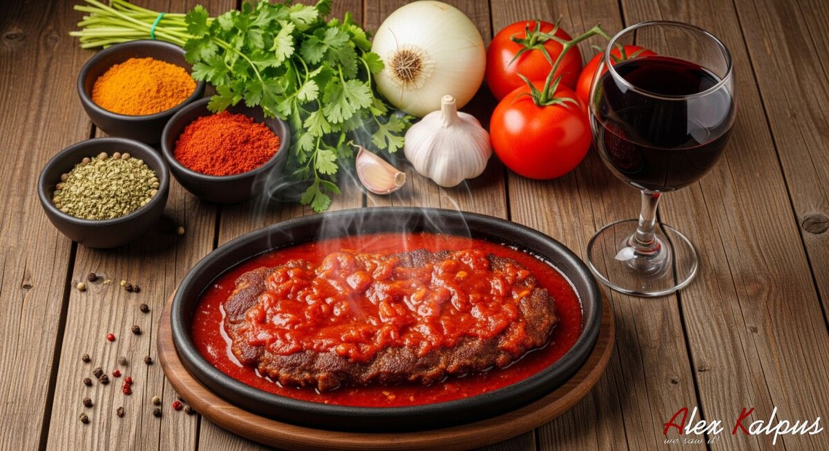 Рецепт Отбивной из говядины по-грузински в томатном соусе