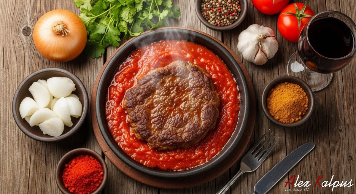 Рецепт Отбивной из говядины по-грузински в томатном соусе