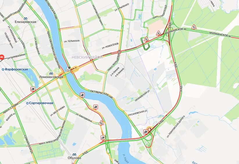    Фото: скрин Яндекс Пробки