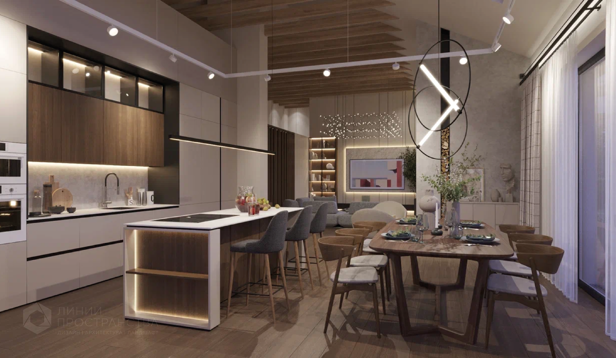 Дизайн-проект кухни от студии архитектуры и дизайна Линии Пространства