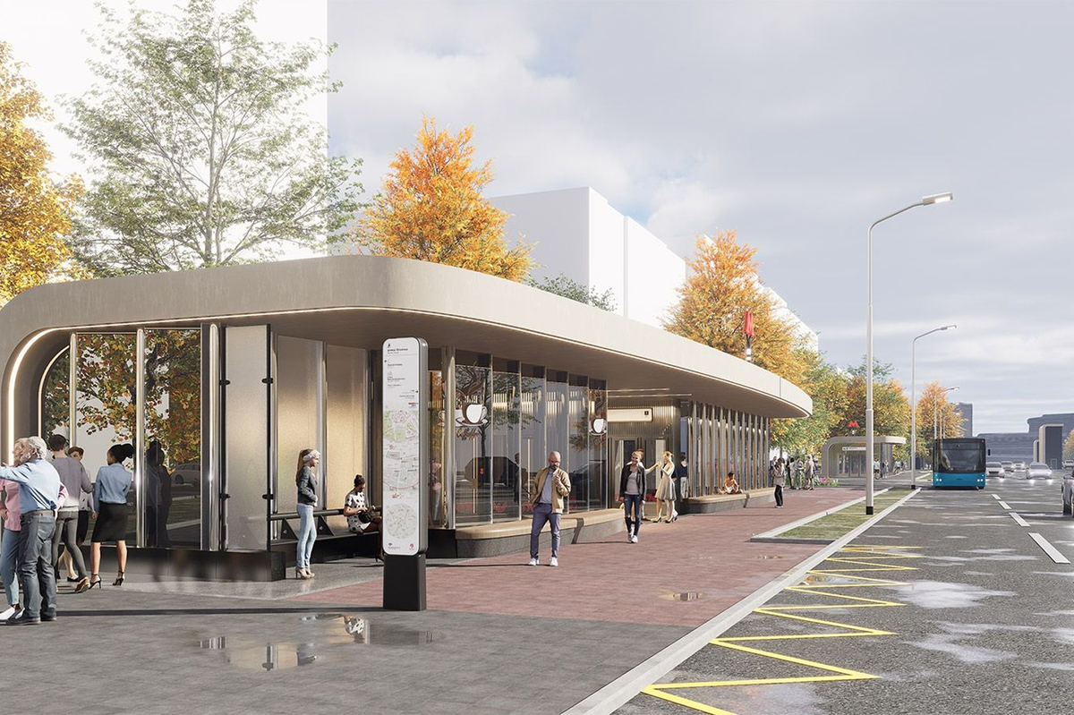 Проект наземного павильона станции "Вавиловская". Источник: stroi.mos.ru