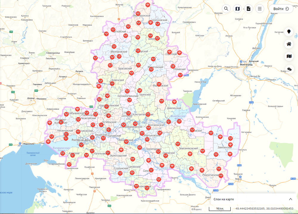    Карта с портала Геоинформационной системы Ростовской области Марина Ецкова