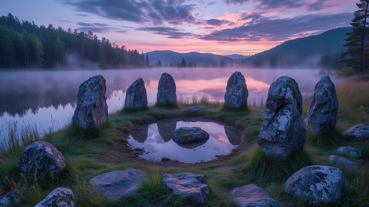 Здесь не нужно говорить.
Только стоять босиком и слушать, как звенит тишина.
Ты — внутри круга. Или снаружи?