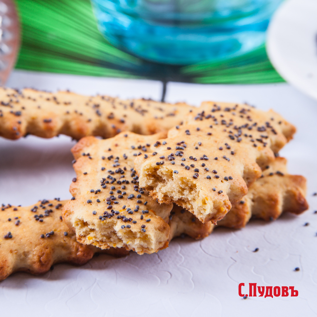 Печенье из соевой муки с апельсином и маком 