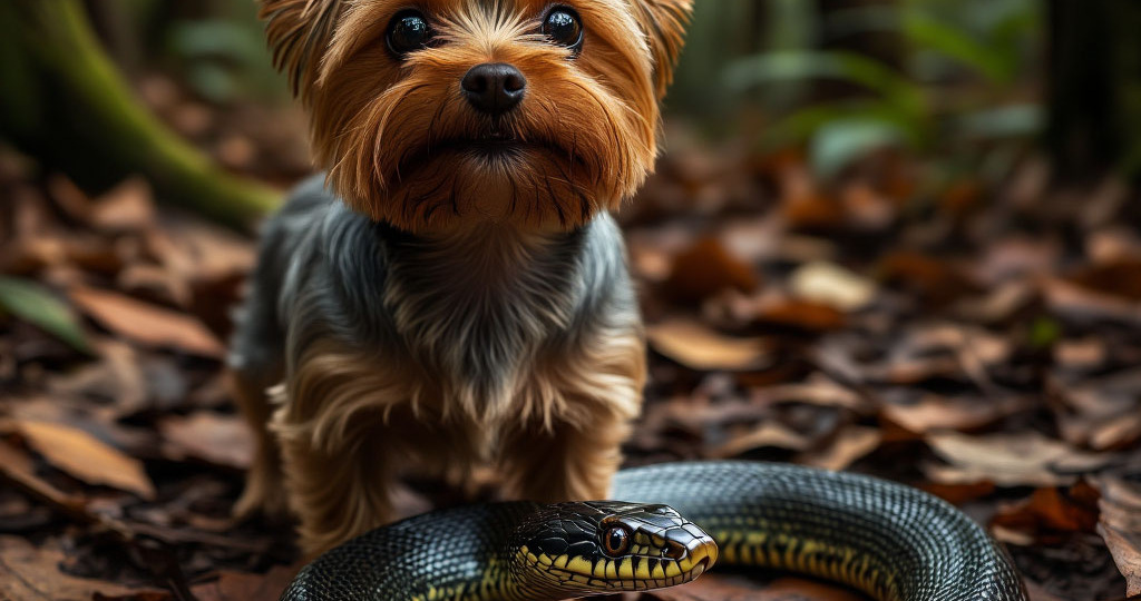 Стоит ли маленьким собакам бояться змей при прогулке в лесу?