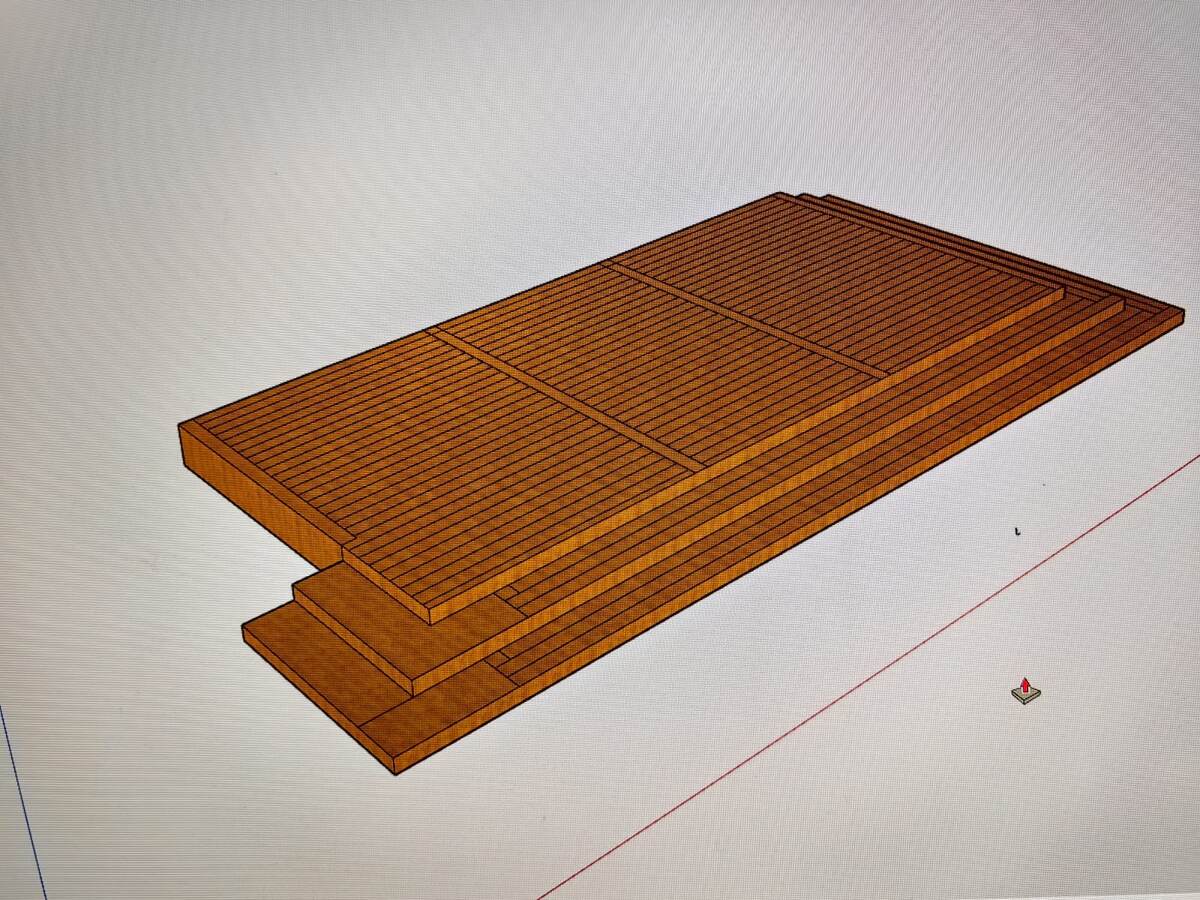 Раскладка доски без стыков торцов, так как доски разные по ширине 