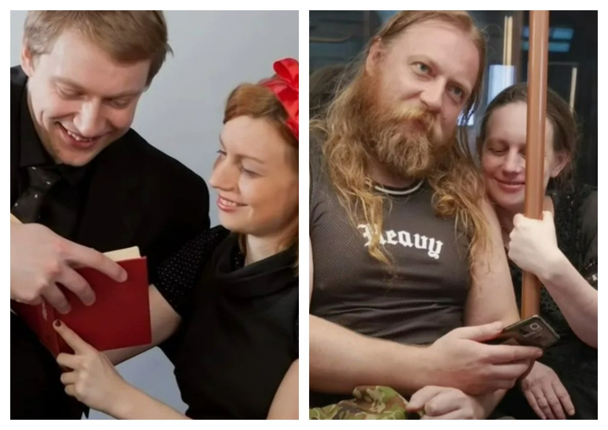 Евгений Тепляков с женой: раньше и сейчас, коллаж автора