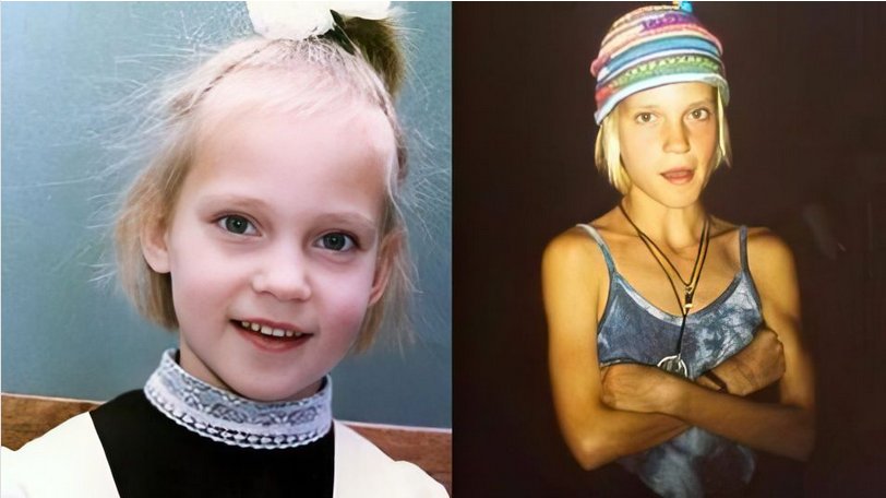 Вот такая Наталья Ионова была в детстве: непонятная прическа и модная шапка ручной вязки.