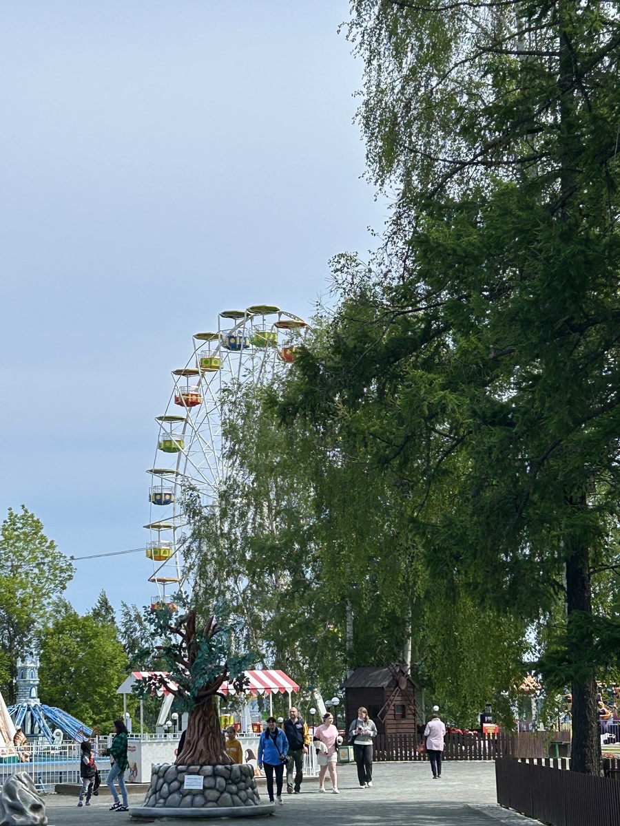 Парк в Петрозаводске маленький, но больше, чем в моем родном городе, поэтому дети туда сильно хотели)