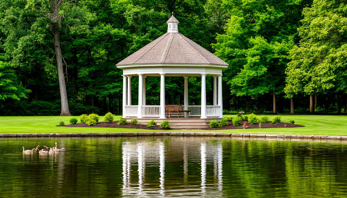 Пожалуй, в пруду усадьбы Ланиных единственные живые существа - утки. Коты были бы весьма кстати, но они плавать не любят