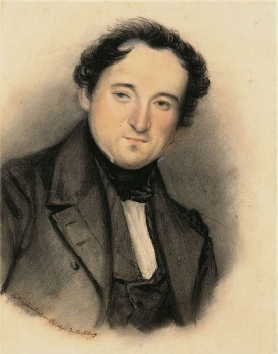 Федор Тютчев. Портрет кисти Ипполиты Рехберг. 1838 год. 