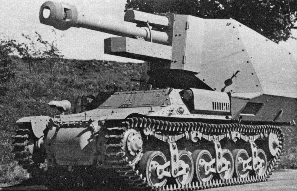 Заводская фото 10,5 cm leFH 18/4 auf Geschützwagen Lr.S.(f) выпуска Alkett.