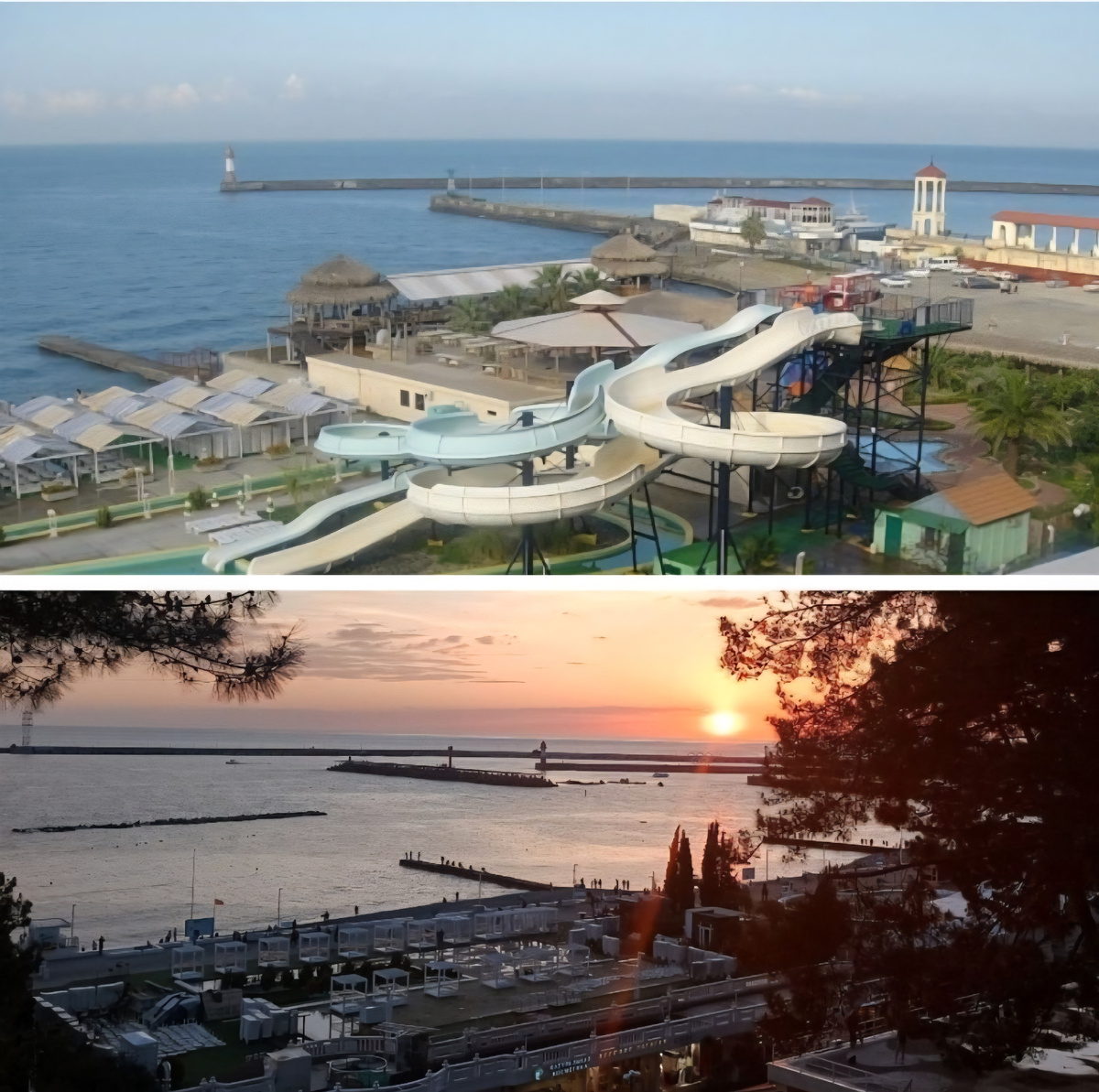 Сочи-1: было (верхнее фото) - стало (нижнее фото). Аквапарк таки может быть лишним! (Источник: Фото предоставлено автором канала "Любимый Сочи со всех сторон")