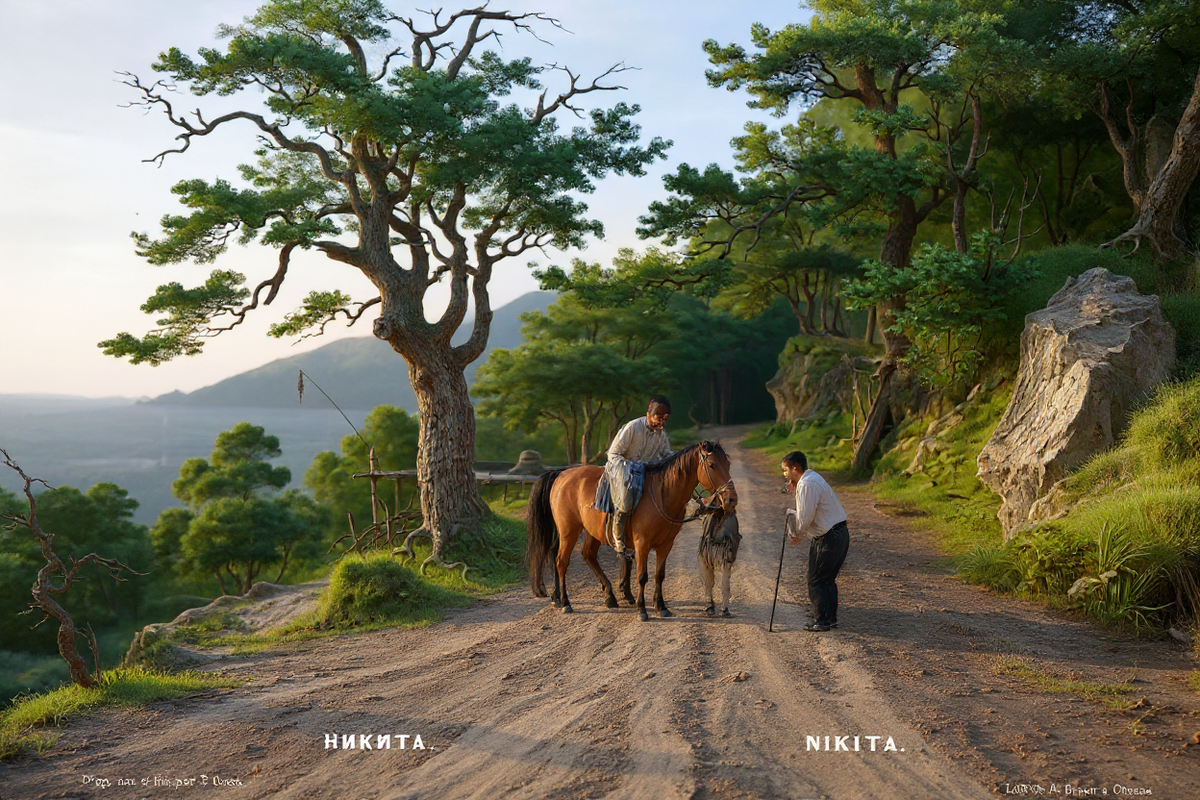 Никита. Ялта. Раскрашенная ИИ старинная гравюра