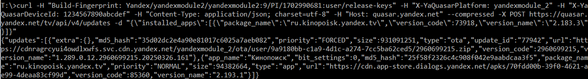 вывод команды
