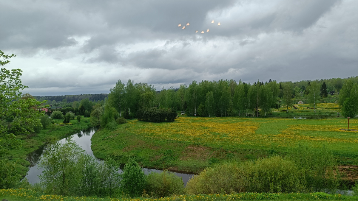 Вид из дворца на реку Тосна