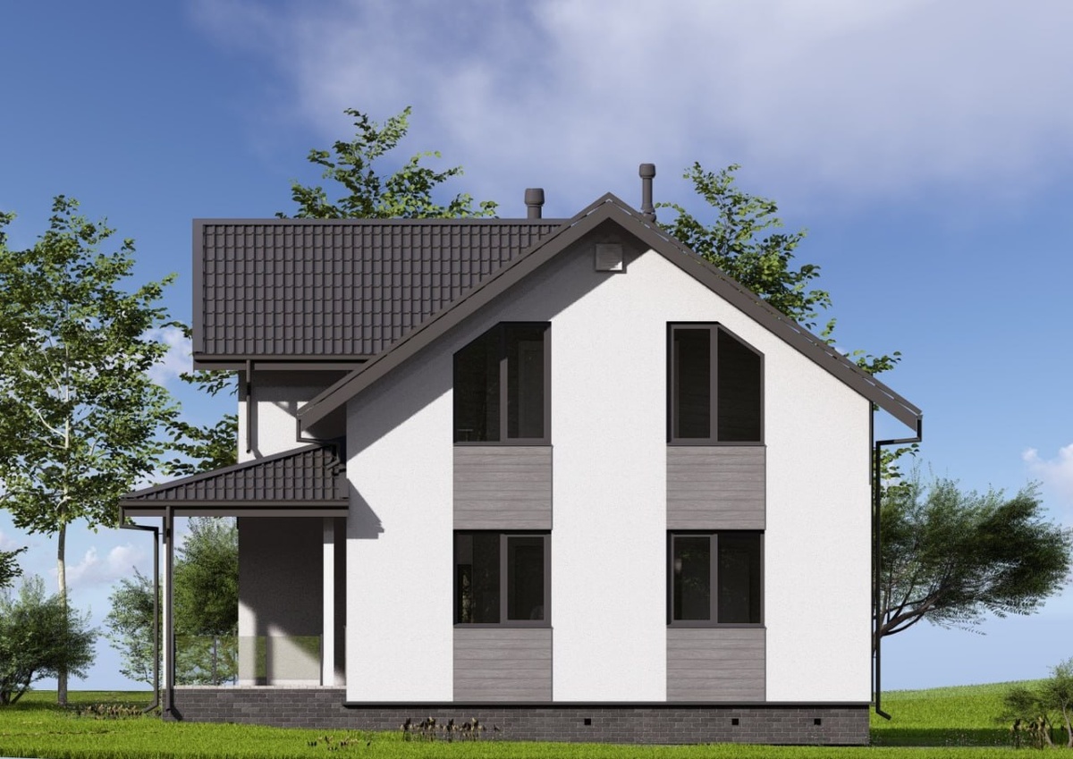 Проект дома, 129 м2 и его реализация в Подмосковье. Фото с объекта "Интел Групп" 