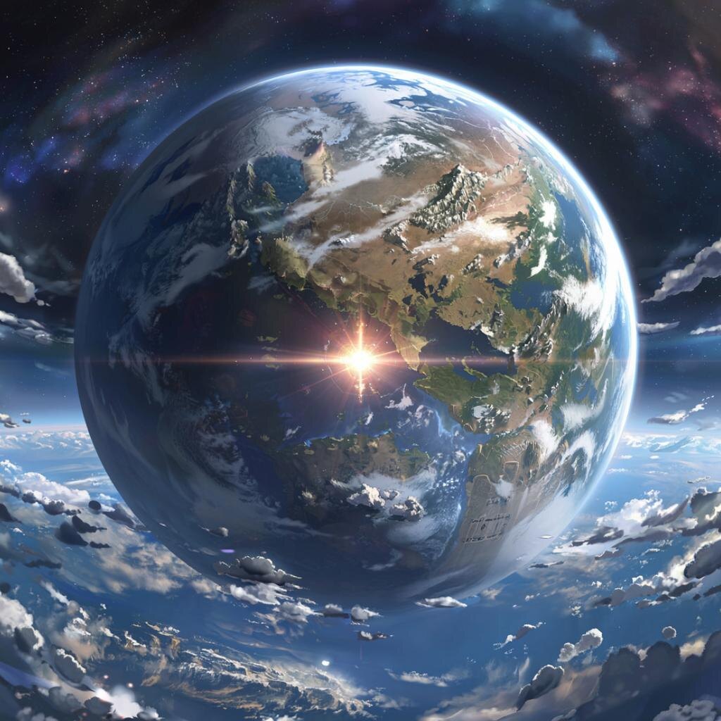 Планета. Иллюстрация сгенерирована нейросетью