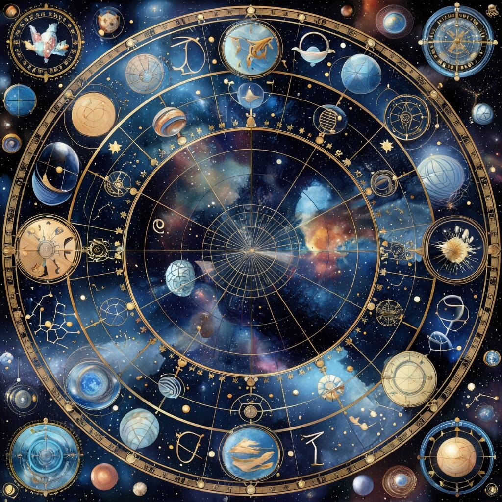 Астрология. Иллюстрация сгенерирована нейросетью