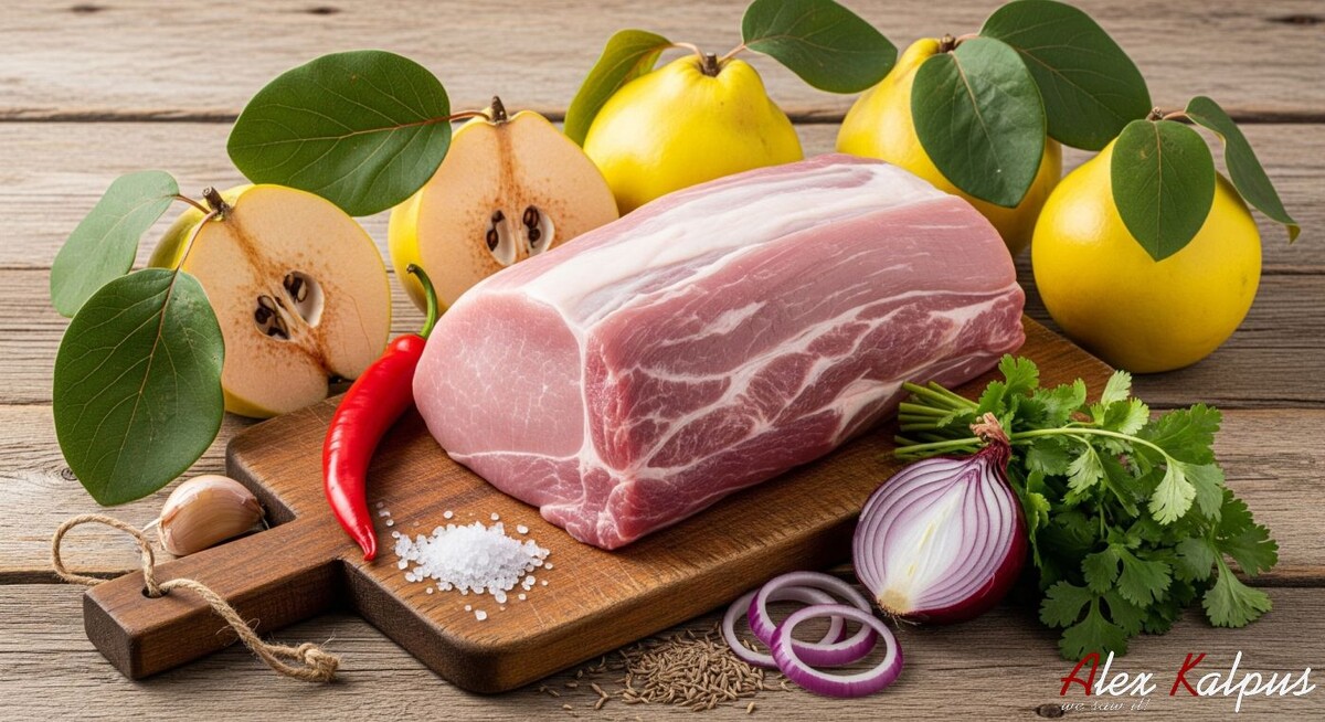 Аутентичный рецепт: Свинина тушеная с айвой. Грузия