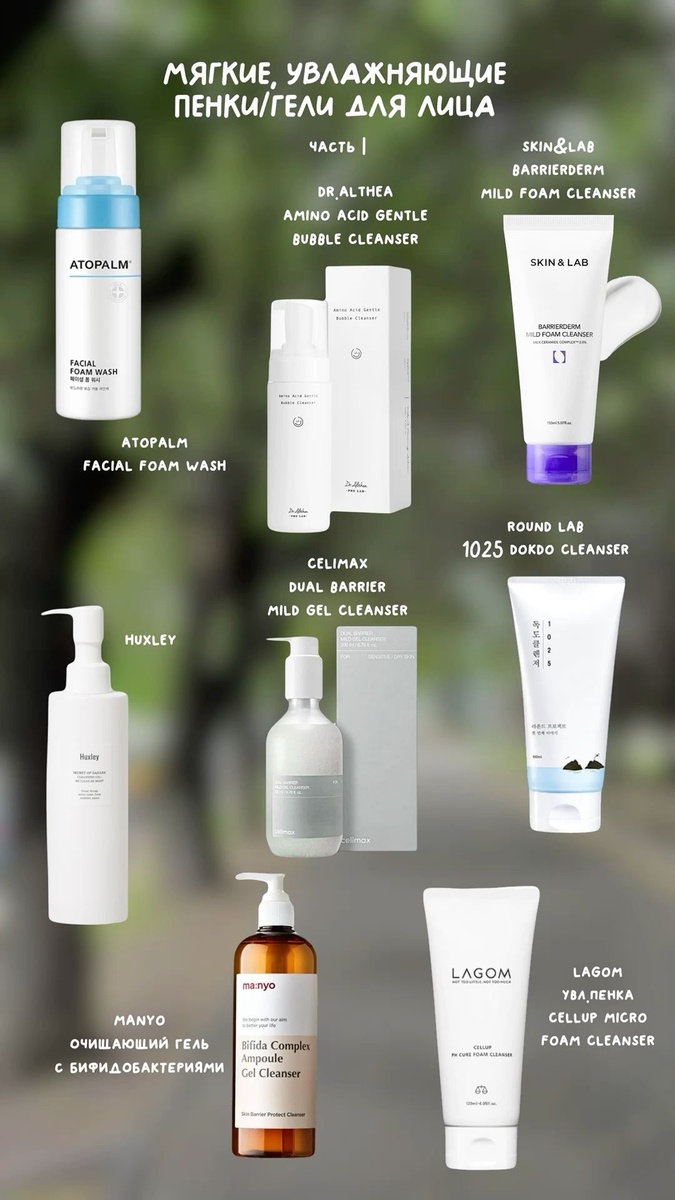 Небольшая подборка пенок/гелей