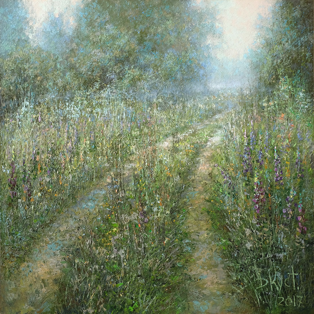 Художник Дмитрий Кустанович. Летнее утро, 100х100 см, 2017