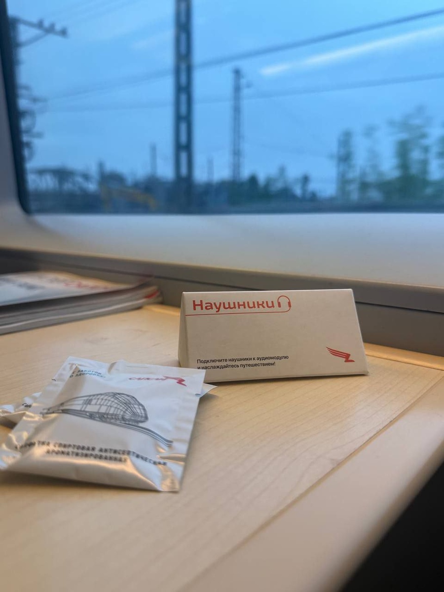 Салфетки и наушники в «Сапсане»