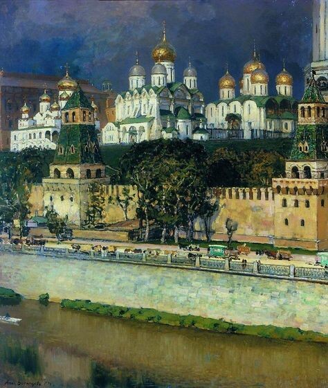 Аполлинарий Михайлович Васнецов (1856–1933). Московский Кремль. Соборы. 1894 год. Фото картины взято из открытого источника